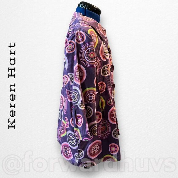 Keren Hart Purple Flare Sleeve Hippy Jacket Size Small - Picture 3 of 12